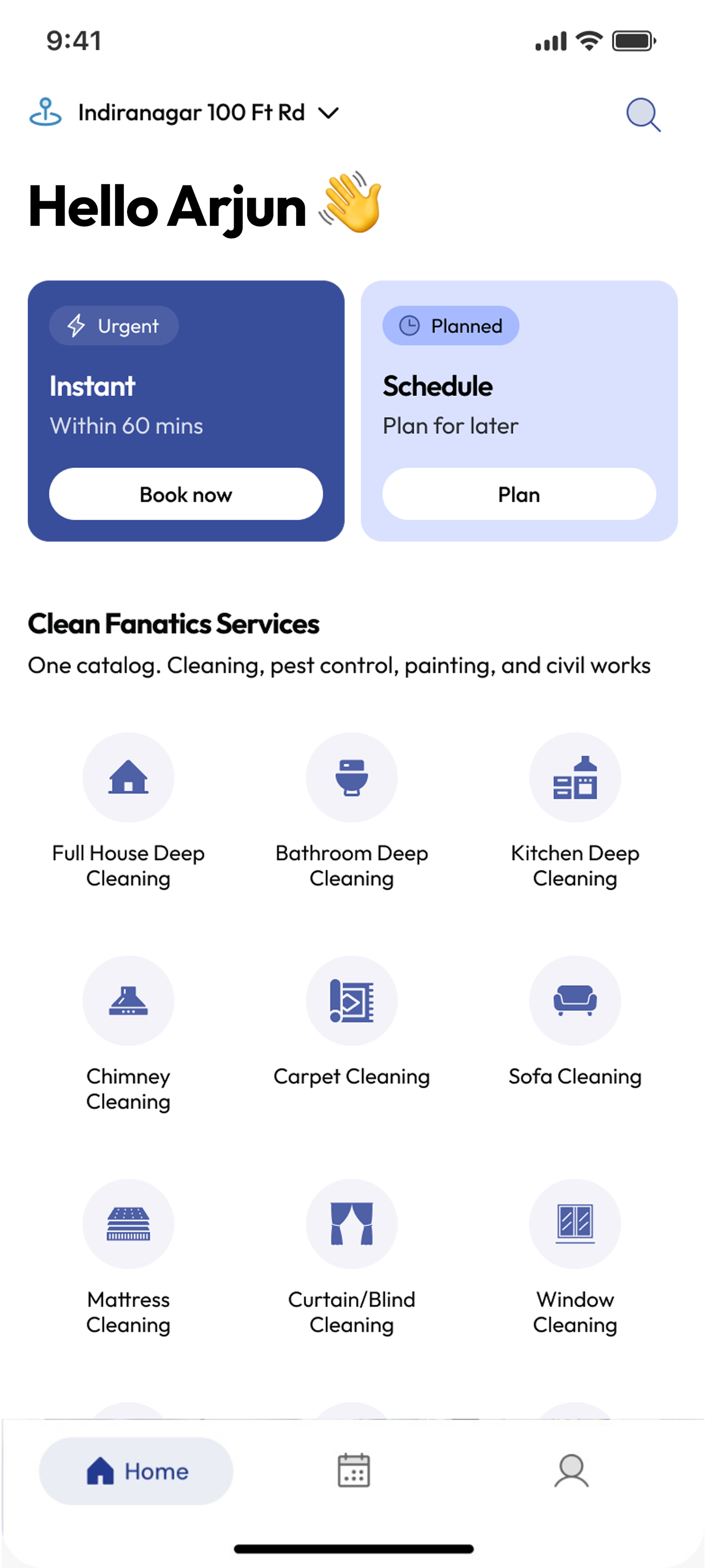 Clean Fanatics app screen